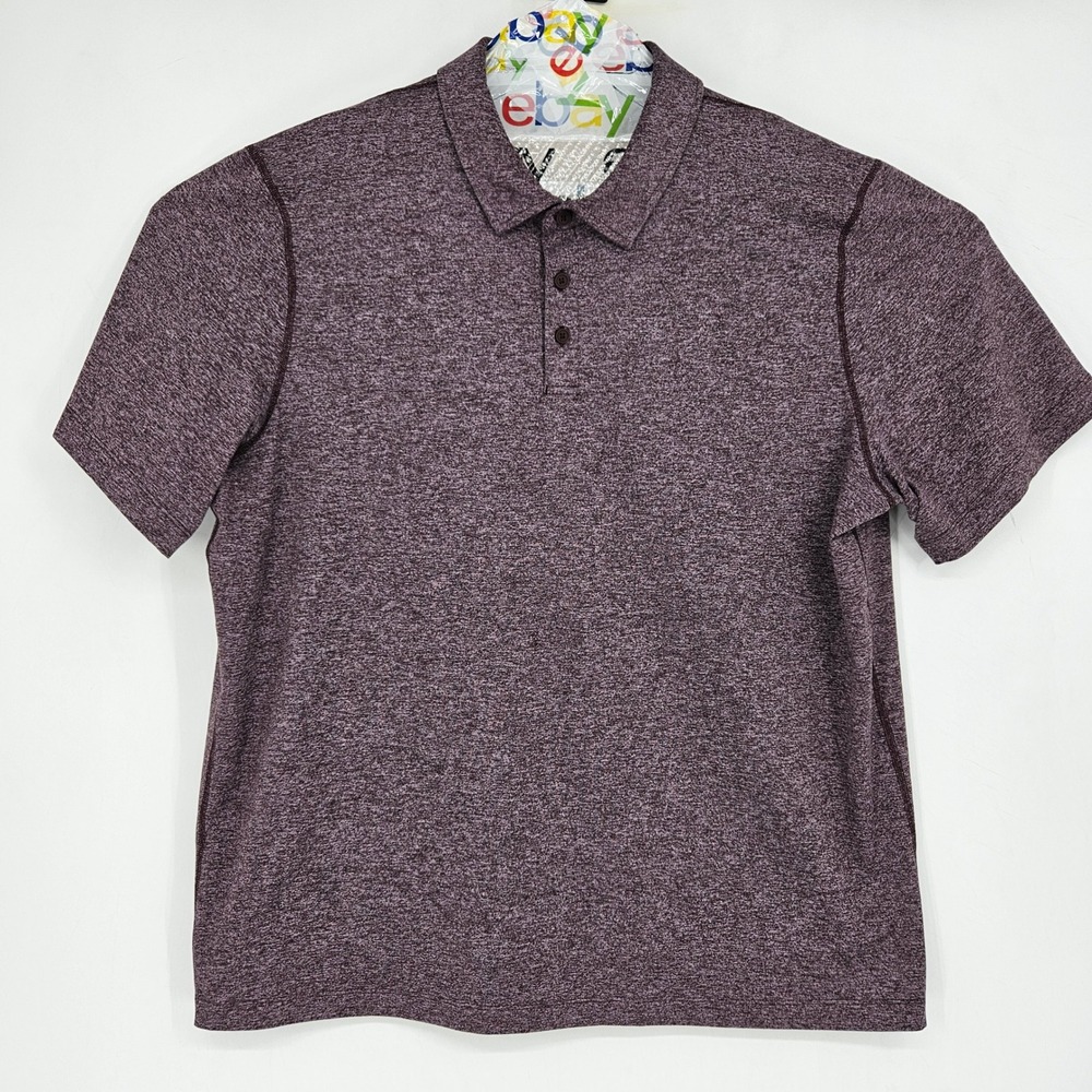 Lululemon Polo Shirt Mens 2XL Performance Short Sleeve Heather Purple Athleisure